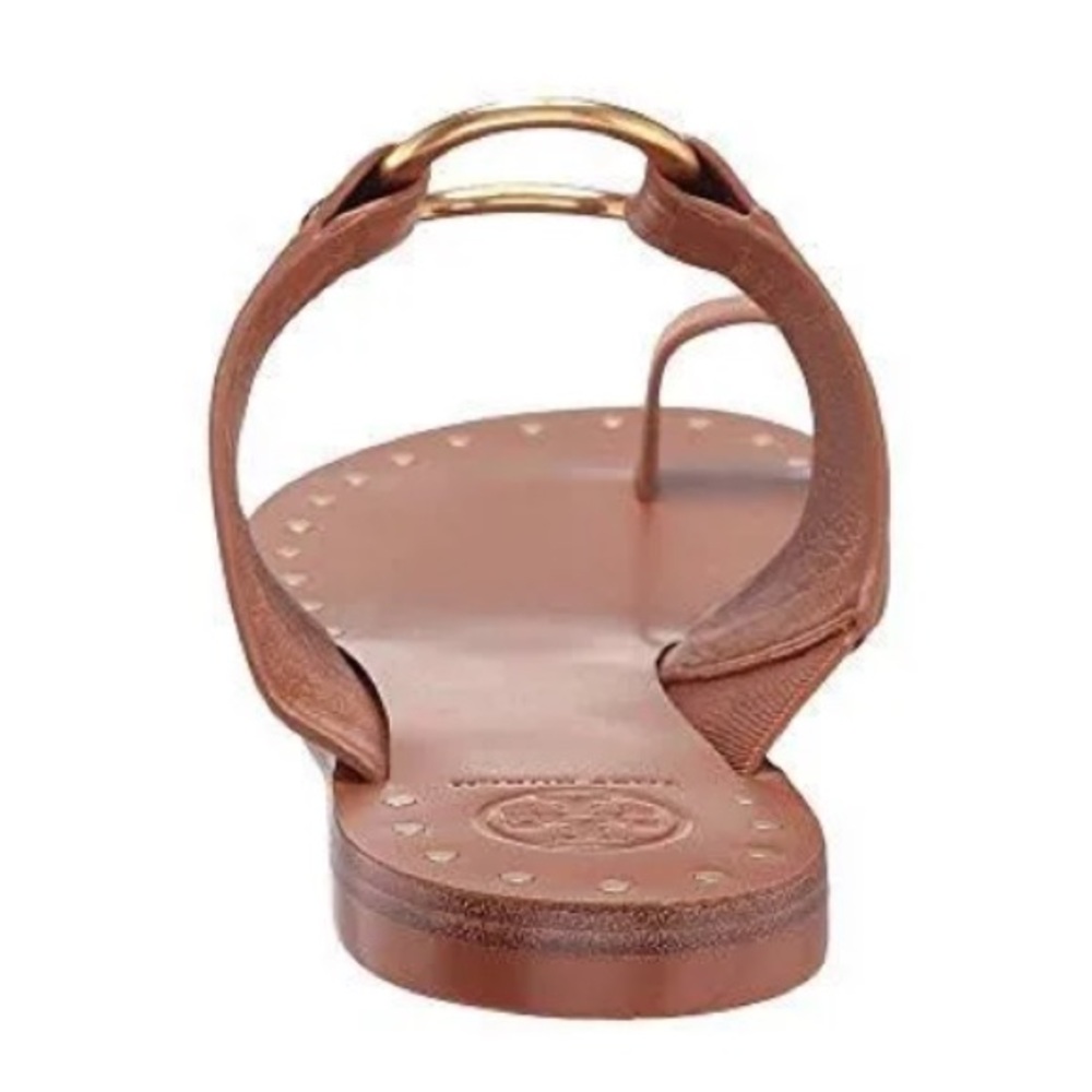 Tory Burch Ravello Studded Brown Leather Sandals - Picture 9 of 10